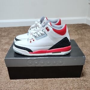 Jordan Kids White, Red, and Black Sneakers